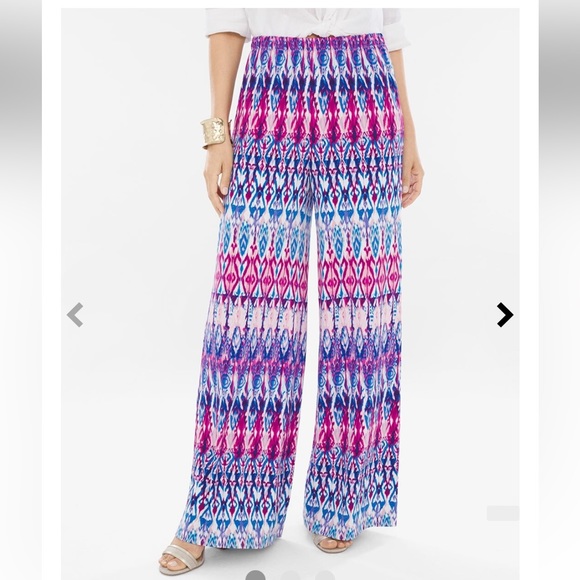 EUC CHICO’S Pastel Ikat Palazzo Pants - Picture 1 of 13